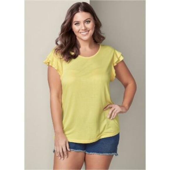 Raffaella Yellow Ruffled Blouse - Picture 1 of 8